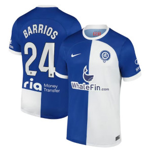 Youth 2023-24 Atletico de Madrid Barrios 24 Away Blue Authentic Jersey
