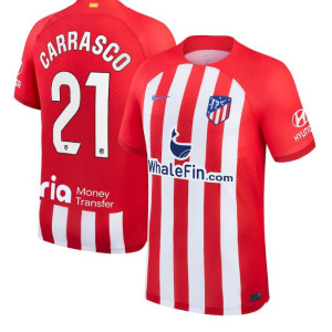 2023-24 Atletico de Madrid Carrasco 21 Home Red Authentic Jersey