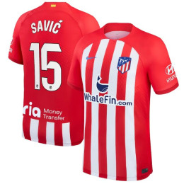 Youth 2023-24 Atletico de Madrid Savic 15 Home Red Replica Jersey
